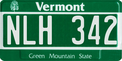 VT license plate NLH342