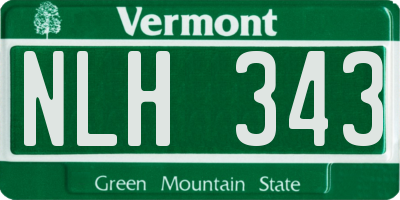 VT license plate NLH343