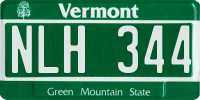VT license plate NLH344