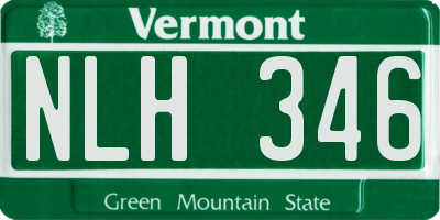 VT license plate NLH346