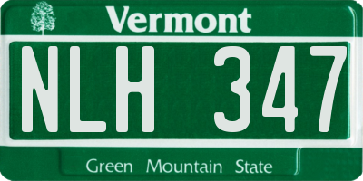 VT license plate NLH347