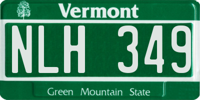 VT license plate NLH349
