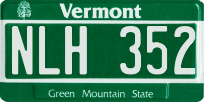 VT license plate NLH352
