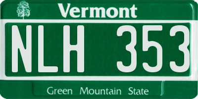 VT license plate NLH353