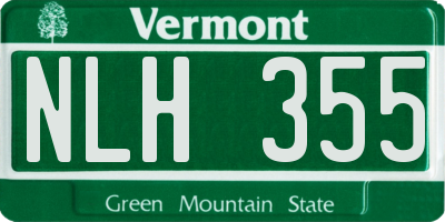 VT license plate NLH355