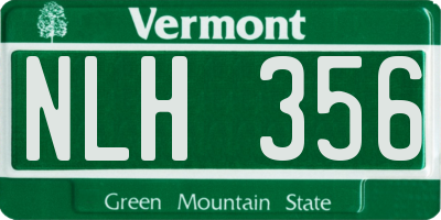 VT license plate NLH356