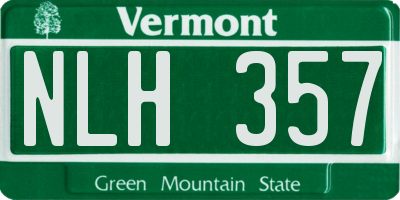 VT license plate NLH357