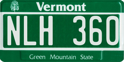 VT license plate NLH360