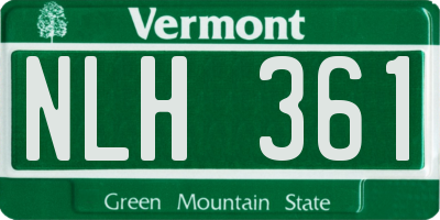 VT license plate NLH361
