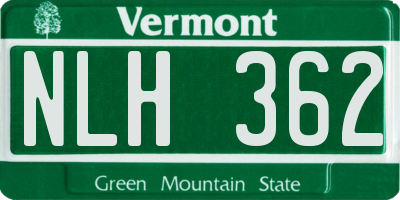 VT license plate NLH362