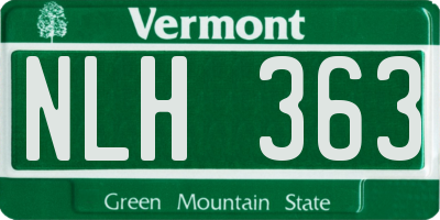 VT license plate NLH363