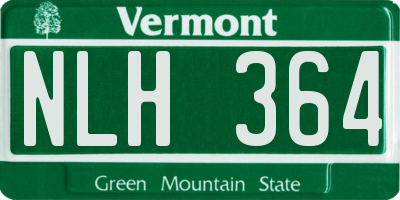 VT license plate NLH364