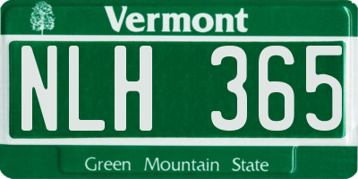 VT license plate NLH365