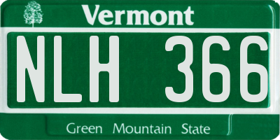 VT license plate NLH366
