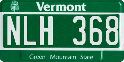 VT license plate NLH368