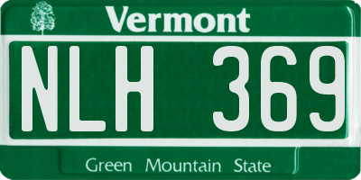 VT license plate NLH369