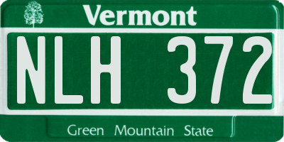 VT license plate NLH372