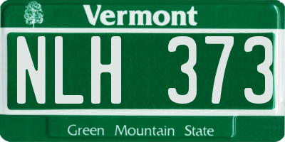 VT license plate NLH373