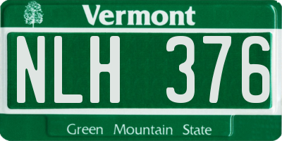 VT license plate NLH376