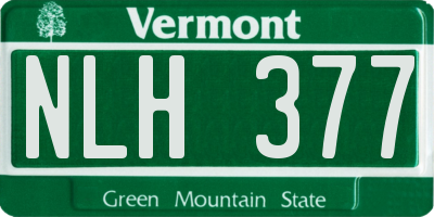 VT license plate NLH377