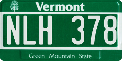 VT license plate NLH378