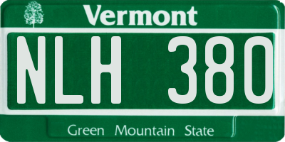 VT license plate NLH380