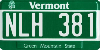 VT license plate NLH381