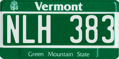 VT license plate NLH383