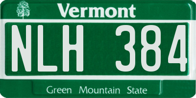 VT license plate NLH384