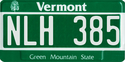 VT license plate NLH385