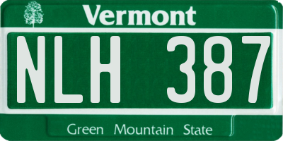 VT license plate NLH387