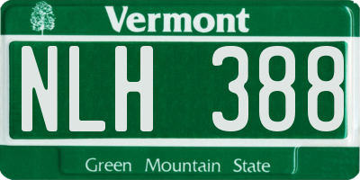 VT license plate NLH388