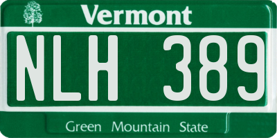 VT license plate NLH389