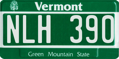 VT license plate NLH390