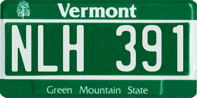 VT license plate NLH391