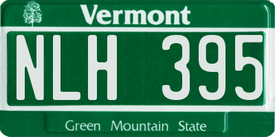 VT license plate NLH395