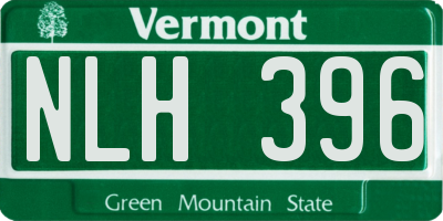 VT license plate NLH396