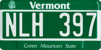 VT license plate NLH397