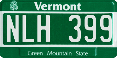 VT license plate NLH399