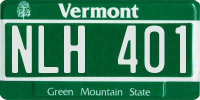 VT license plate NLH401
