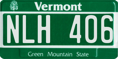 VT license plate NLH406