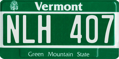 VT license plate NLH407