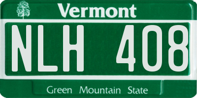 VT license plate NLH408