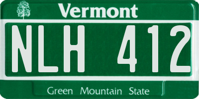 VT license plate NLH412