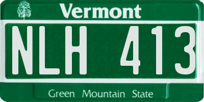 VT license plate NLH413