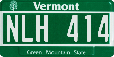 VT license plate NLH414