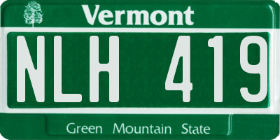 VT license plate NLH419