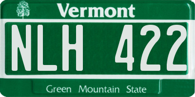 VT license plate NLH422