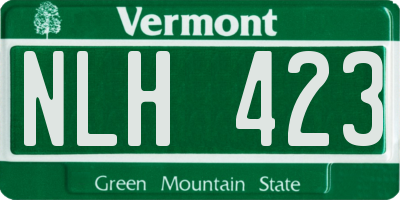 VT license plate NLH423