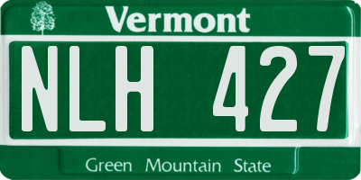 VT license plate NLH427